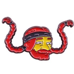 Willie Nelson Simpsons Guest Star Red and Yellow Cartoon Character Ename…